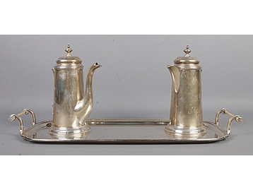 A George VI silver three part coffee set